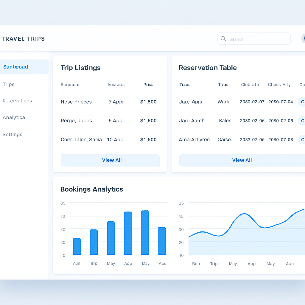 Trips Reservation & Admin Dashboard screenshot